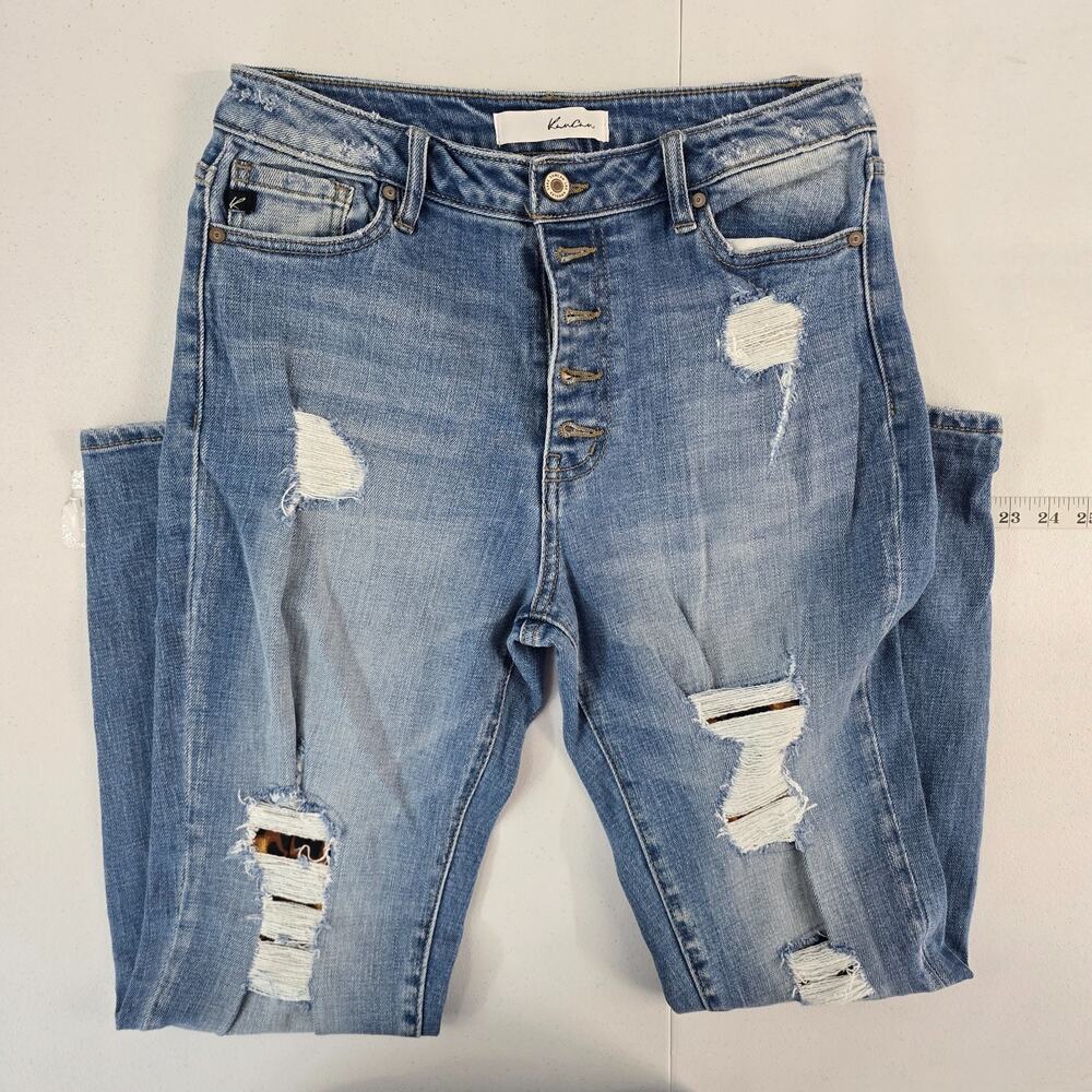 KanCan KC7131M Women’s Distressed High Rise Straight Leg Jeans Button Fly 9/28